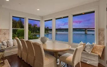 a living room with fireplace furniture and a flat screen tv