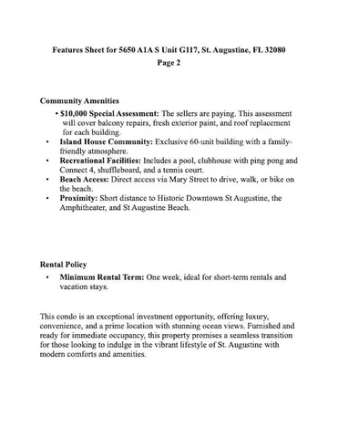 $480,000 | 5650 A1A South, Unit G117, St. Augustine, FL 32080