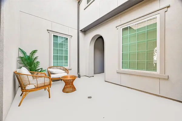 a outdoor space with lounge chair