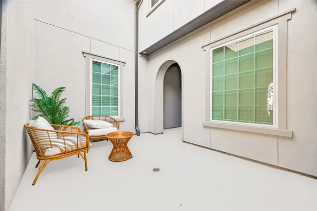 a outdoor space with lounge chair