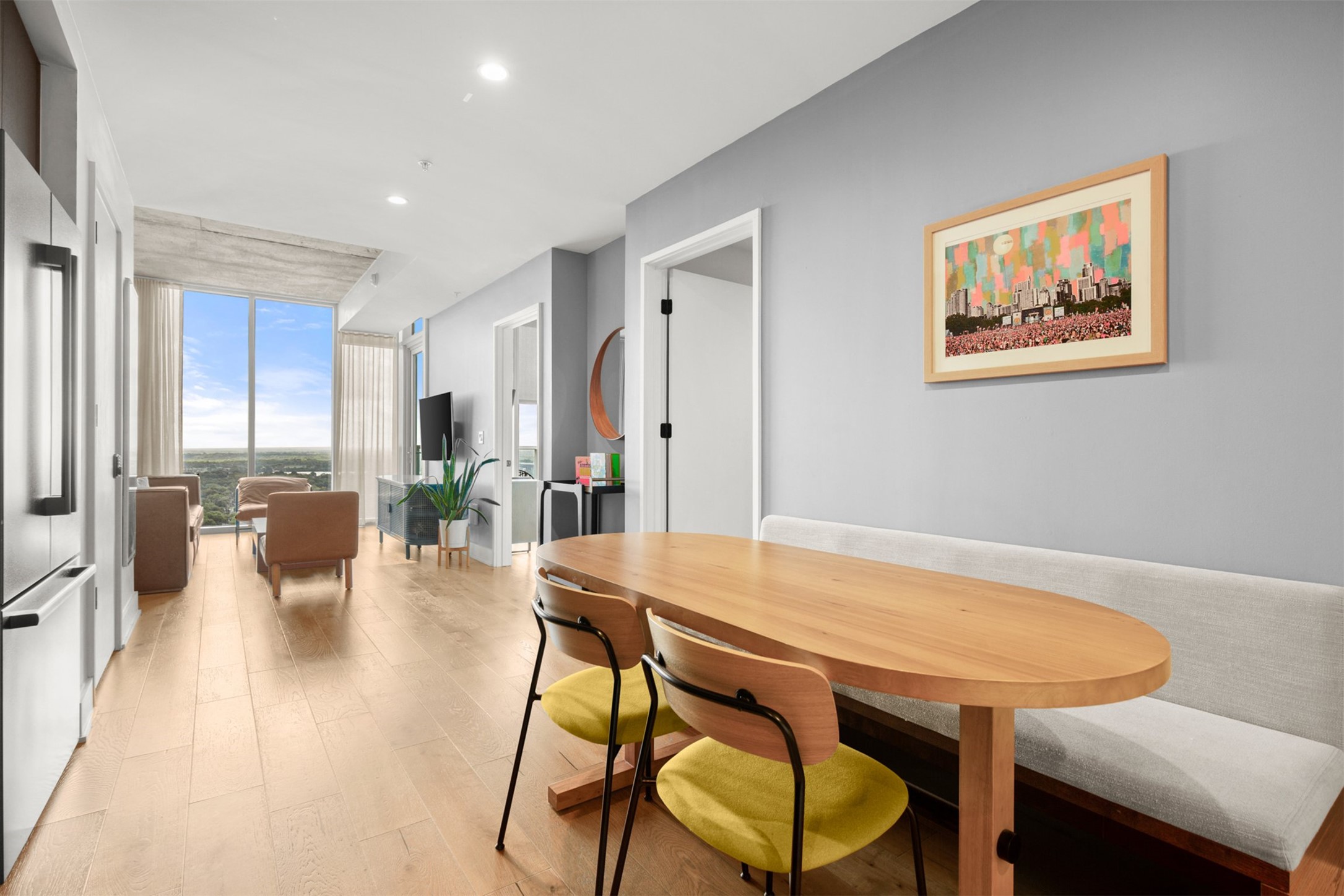 48 East Avenue, Unit 2807 Austin, TX 78701 - Photo 5 of 23 The dining area, seamlessly integrated with the kitchen, offers the perfect setting for casual meals or intimate gatherings