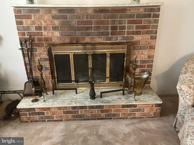 a room with fireplace