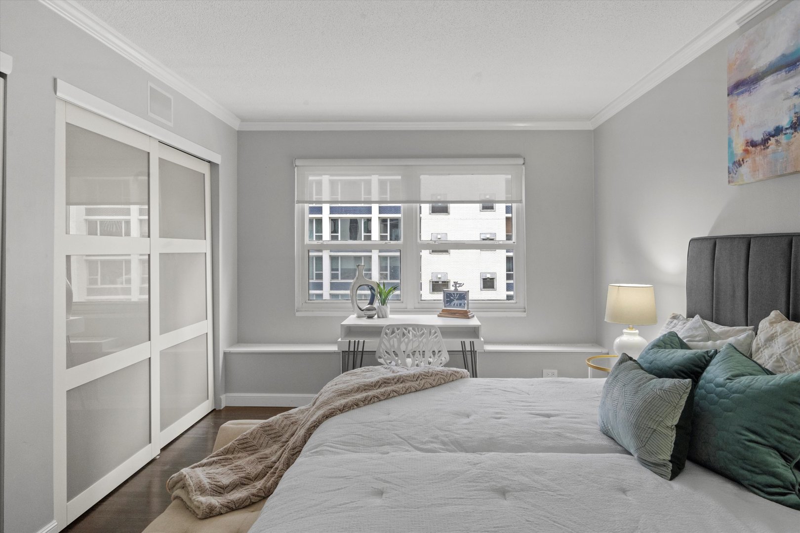 1313 North Ritchie Court, Unit 805 Chicago, IL 60610 - Photo 11 of 21 a bed room with a bed and a window