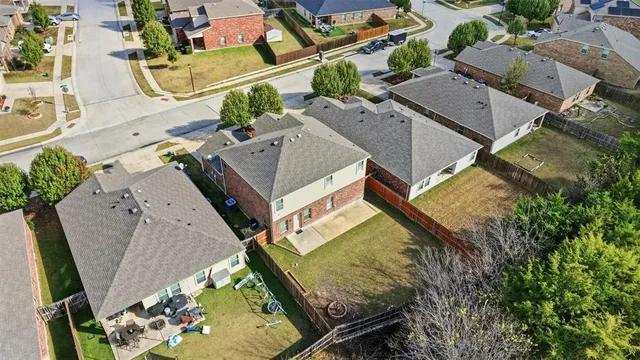 an aerial view of a house