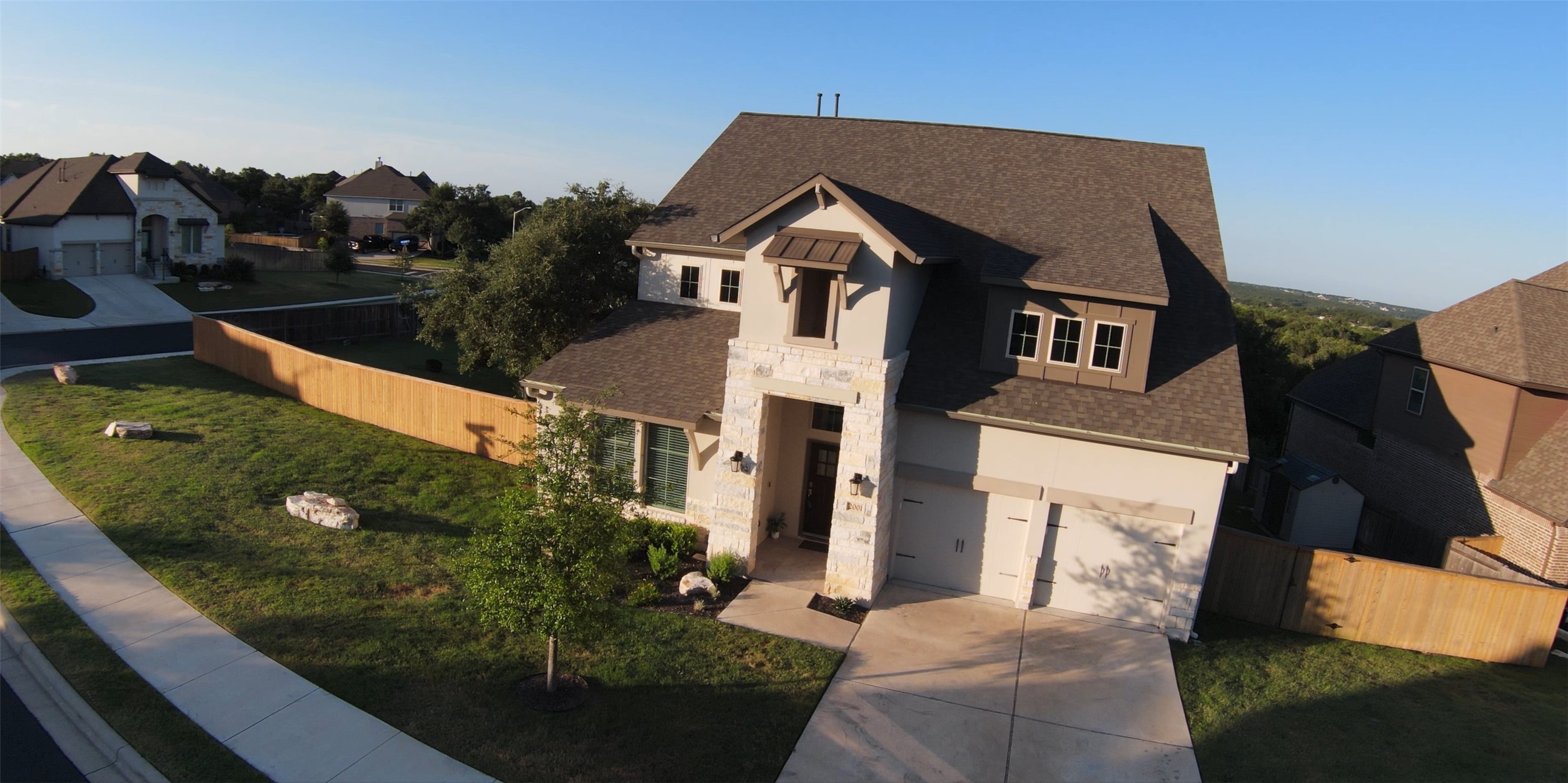 Enormous two story home on an oversized corner lot with privacy and a view