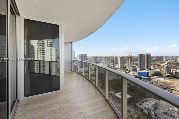 a view of city from balcony