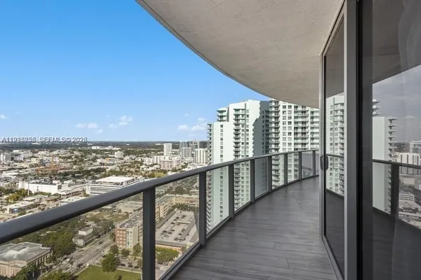 a view of city from balcony
