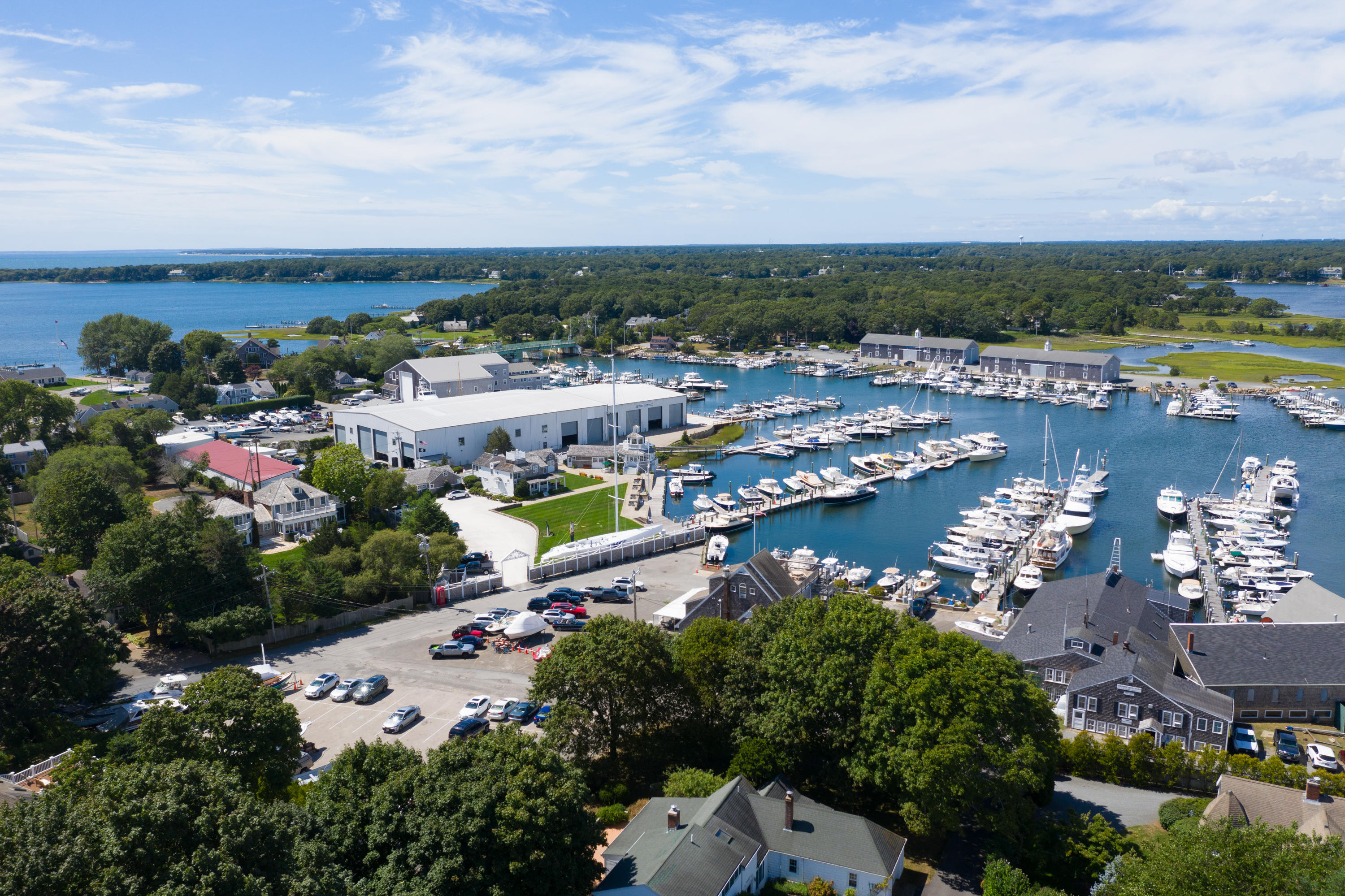 10 Eel River Road Osterville, MA 02655 - Photo 36 of 36 an aerial view of ocean and residential houses with outdoor space