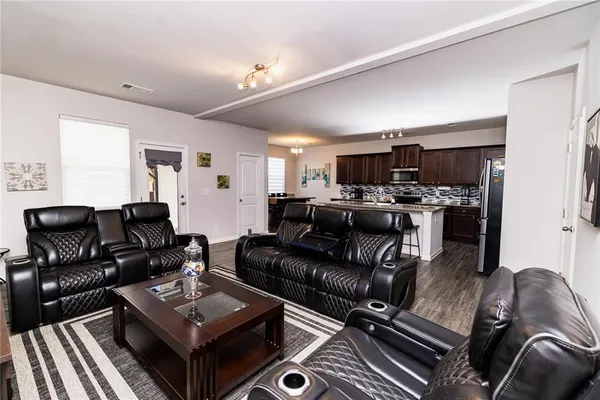 a living room with furniture