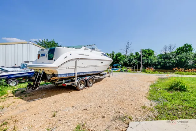 a view of a lake with a city