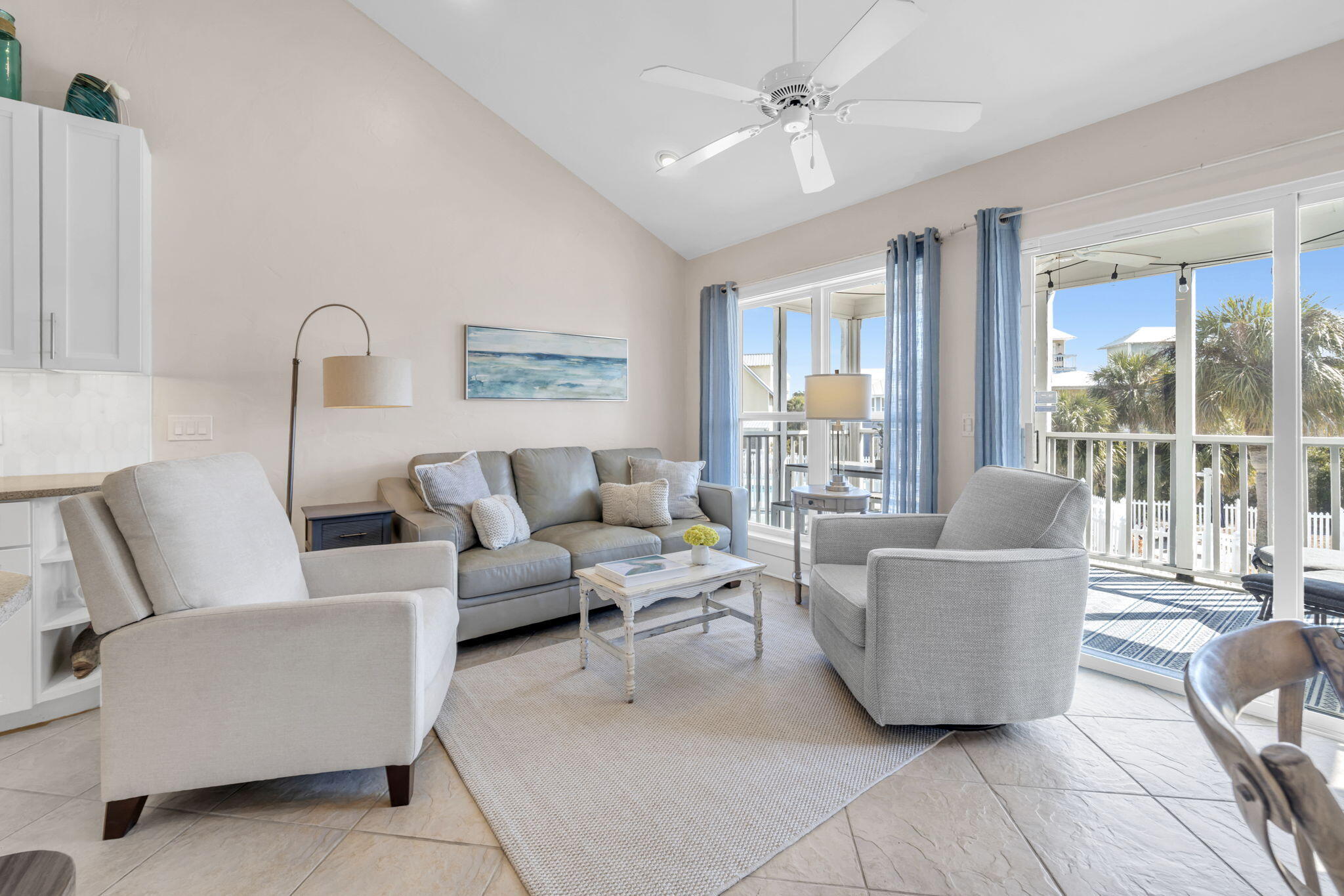 4984 West County Highway 30A, Unit 4B Santa Rosa Beach, FL 32459 - Photo 17 of 37 a living room with furniture and a large window