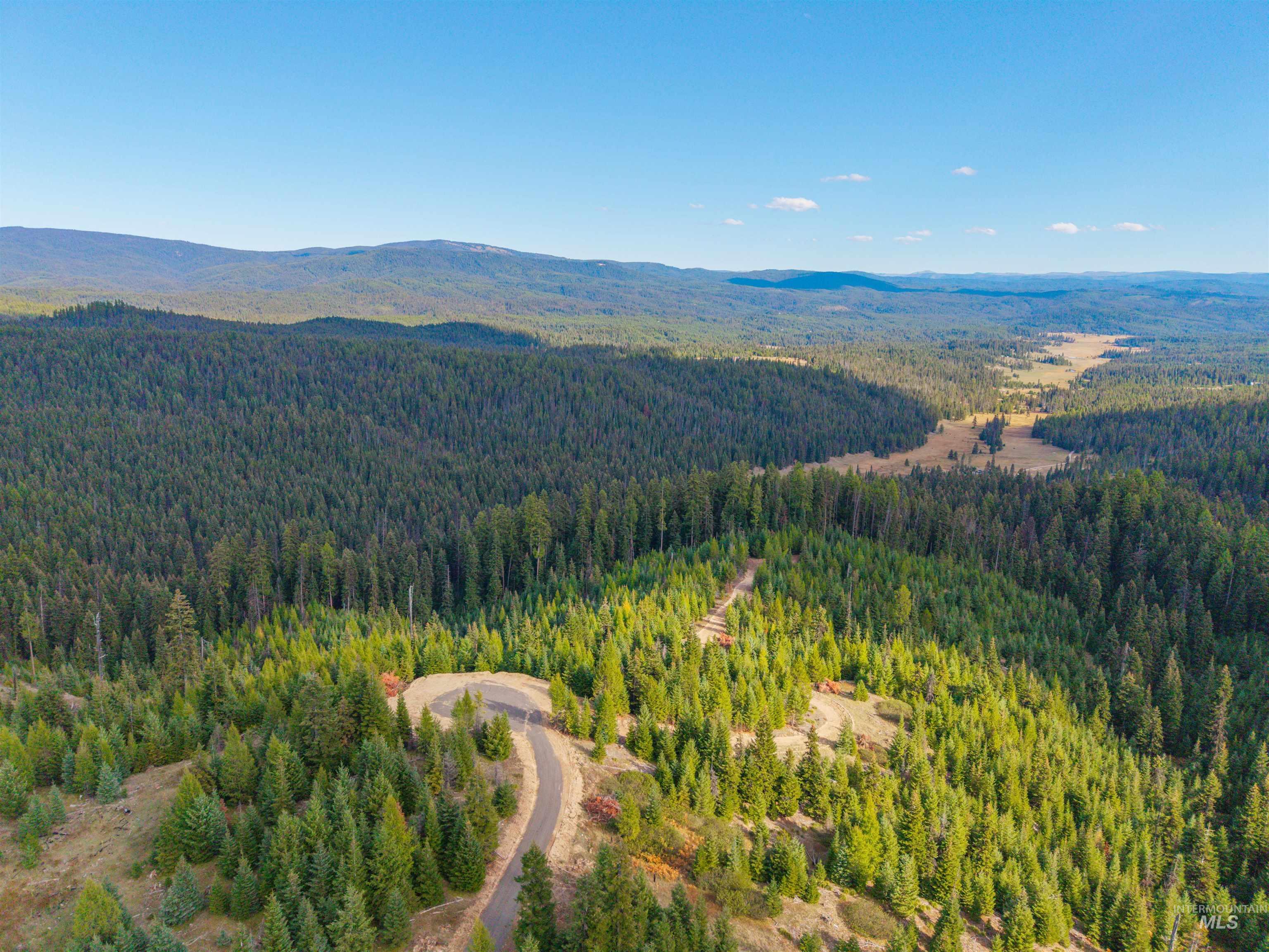 8 Tree Farm Trails Road Elk City, ID 83525 - Photo 1 of 14 Aerial view of a heavily wooded area and a mountainous background