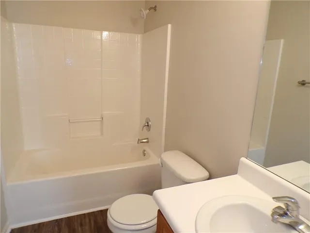 a bathroom with a toilet and a bathtub