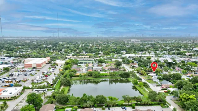 a view of a city with a lake view