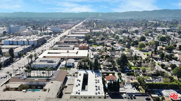 an aerial view of a city