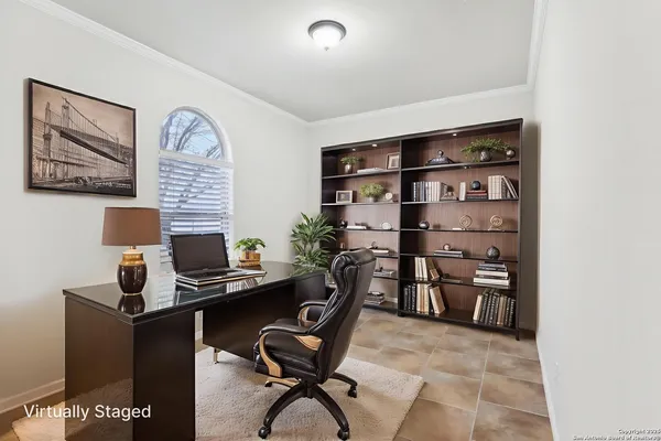 a view of a workspace with furniture