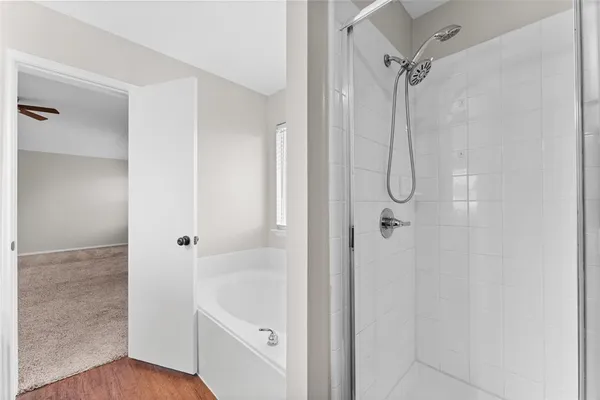 a bathroom that has a shower