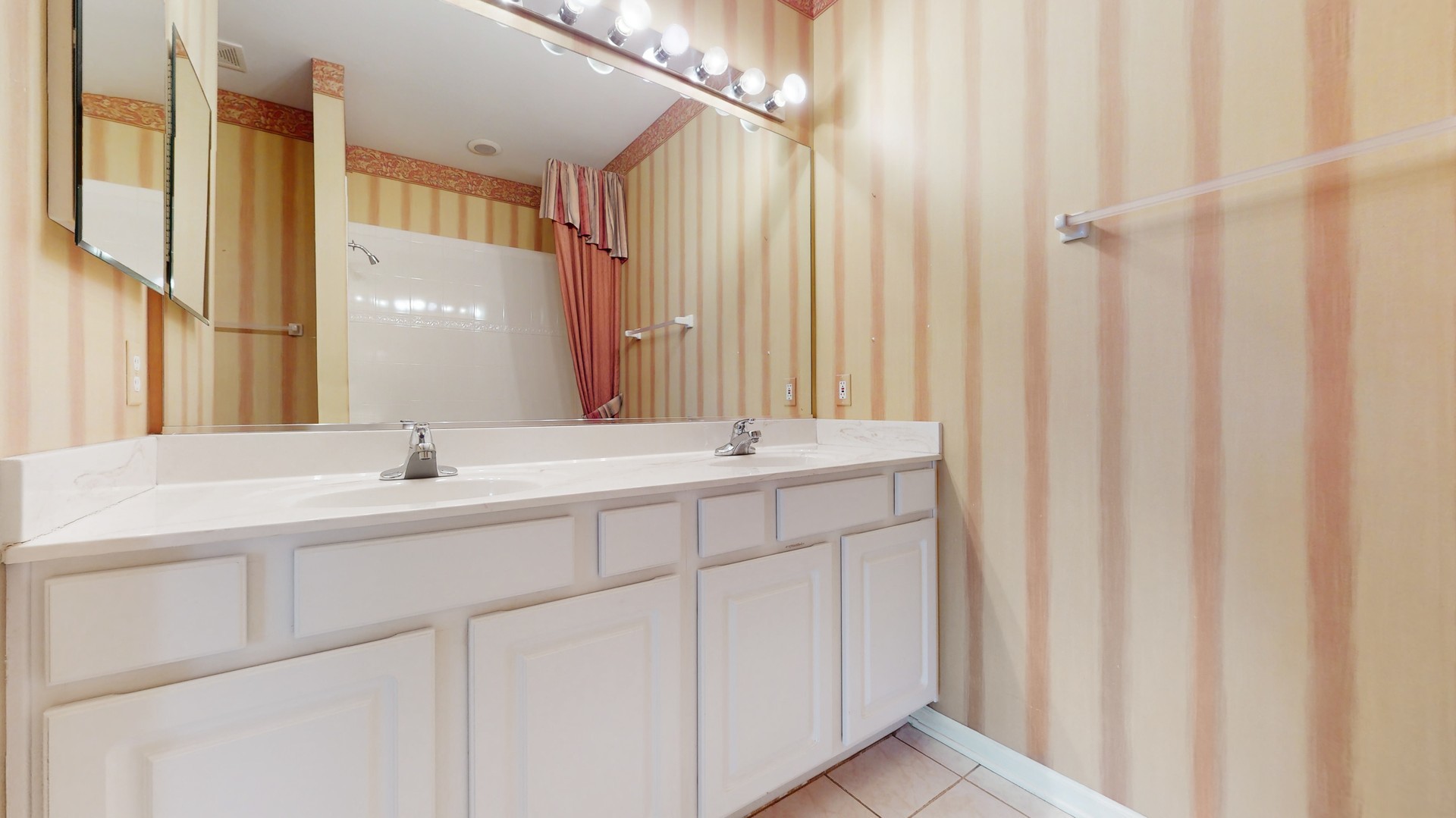 1540 Cadillac Circle Romeoville, IL 60446 - Photo 23 of 32 a bathroom with a double vanity sink and a mirror