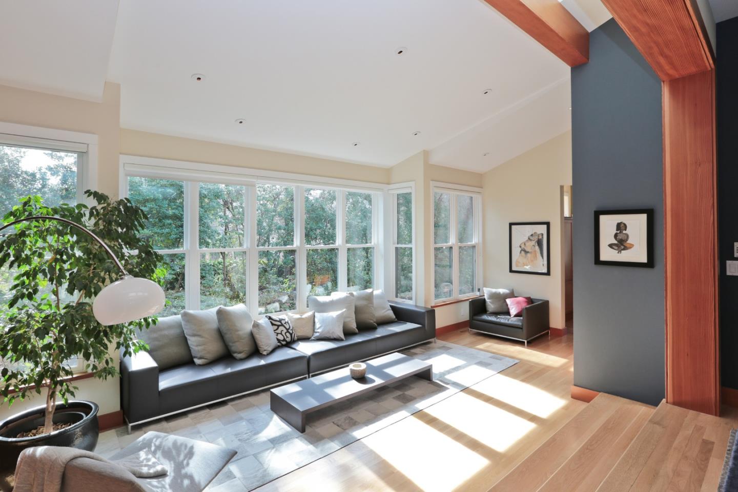 203 Miramontes Road Woodside, CA 94062 - Photo 5 of 8 a living room with furniture and a large window