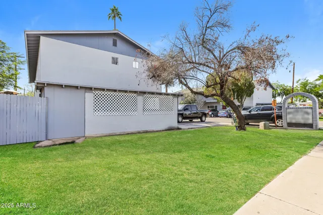 a house view with a garden space
