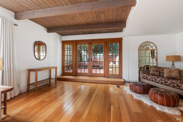 a view of outdoor space deck and kitchen