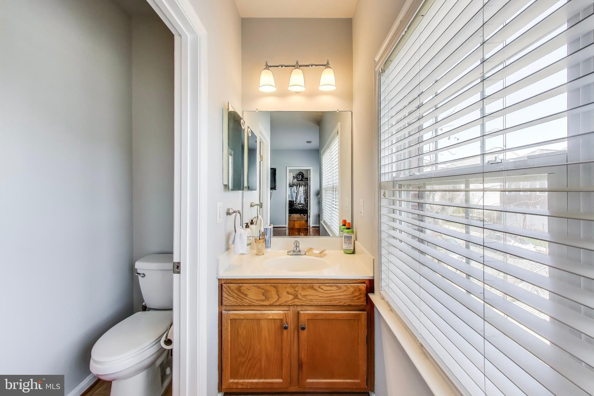 16180 Radburn Street Woodbridge, VA 22191 - Photo 36 of 54 a bathroom with a sink vanity mirror and toilet