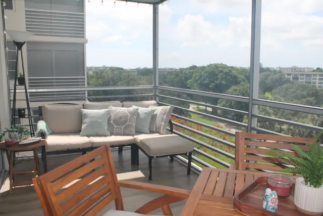 a living room with furniture