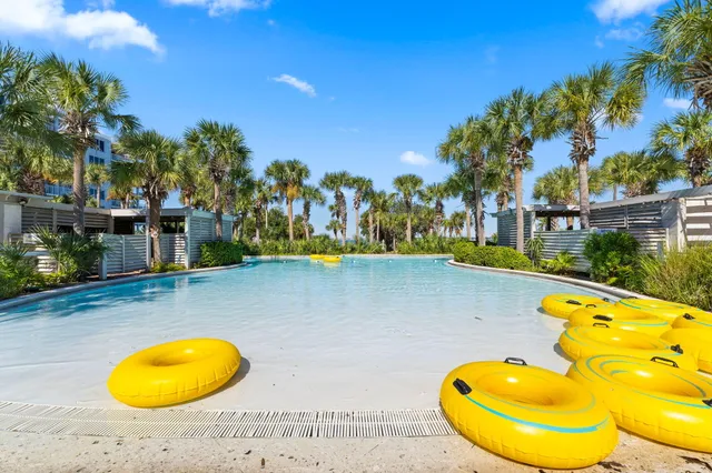swimming pool with a chairs