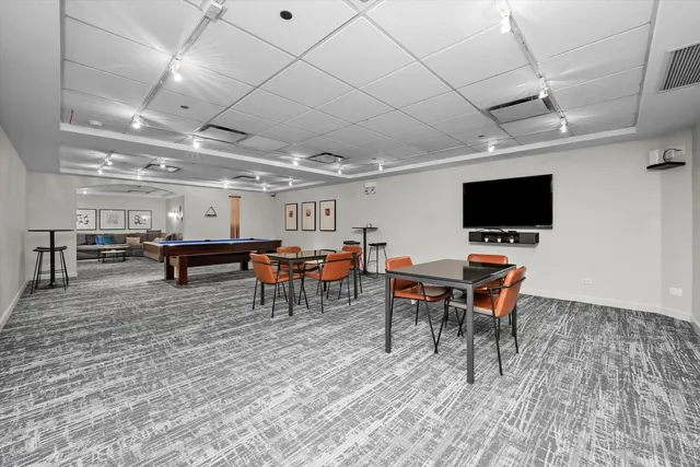 a group of chairs sitting in a room