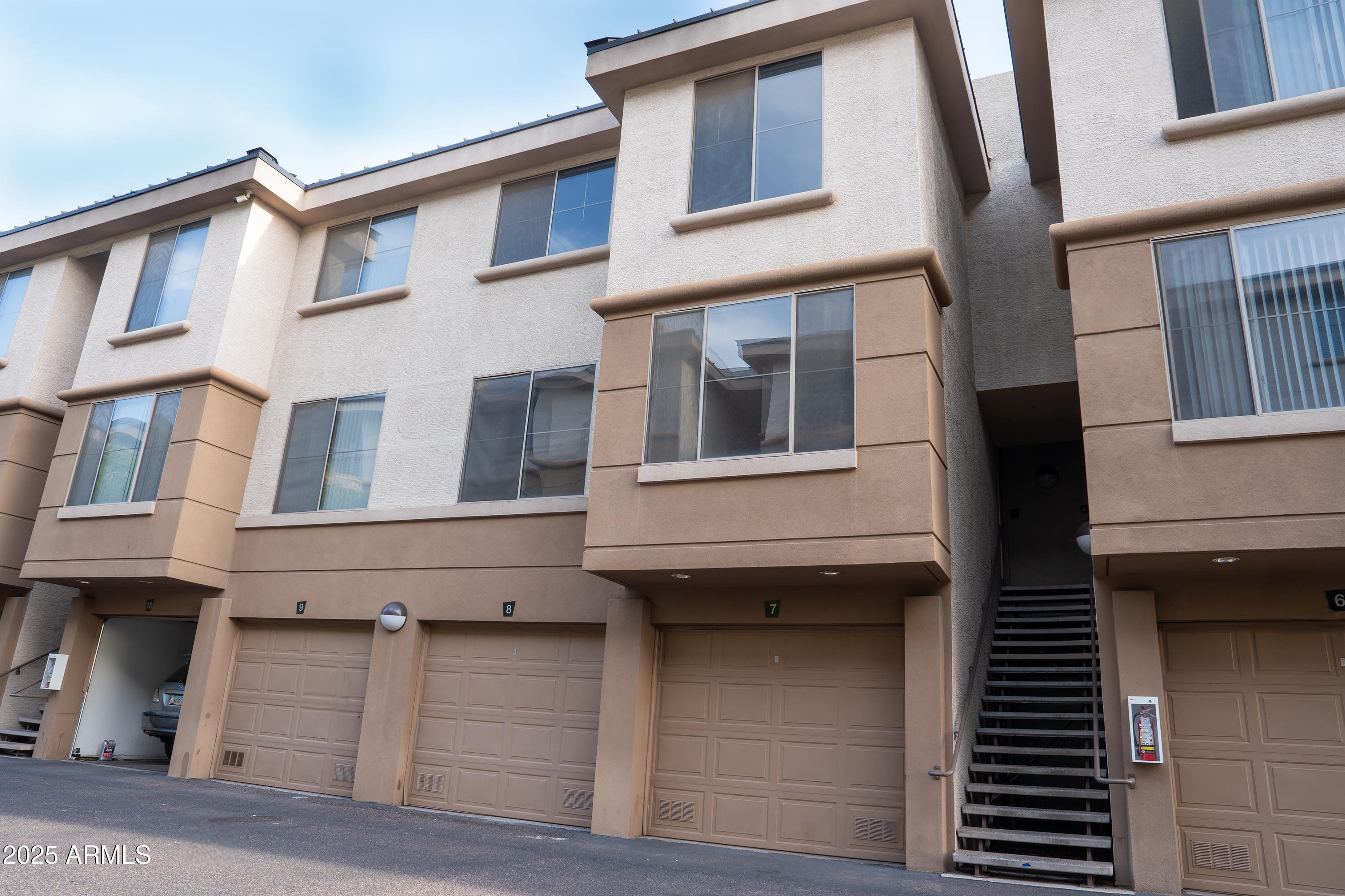a view of a building with many windows