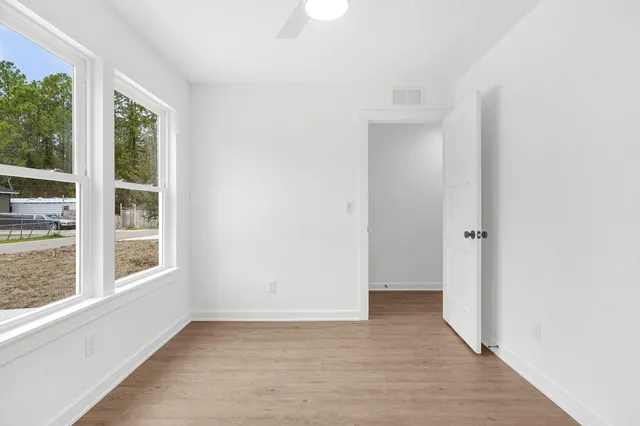 an empty room with a window