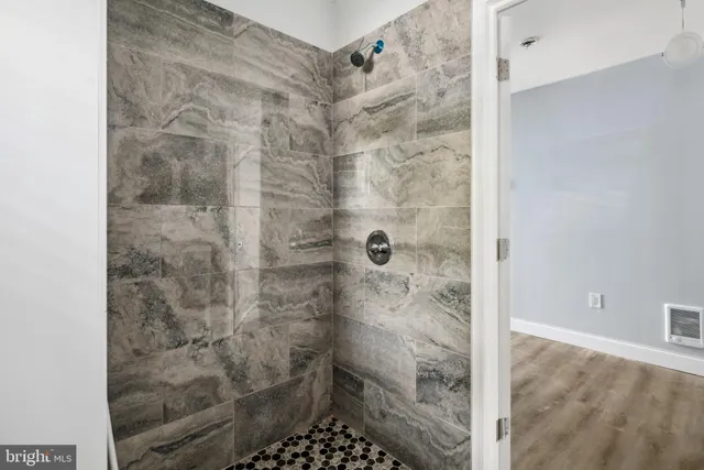 a bathroom with a shower