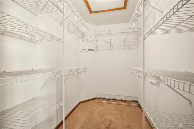 a view of a room with racks on the wall