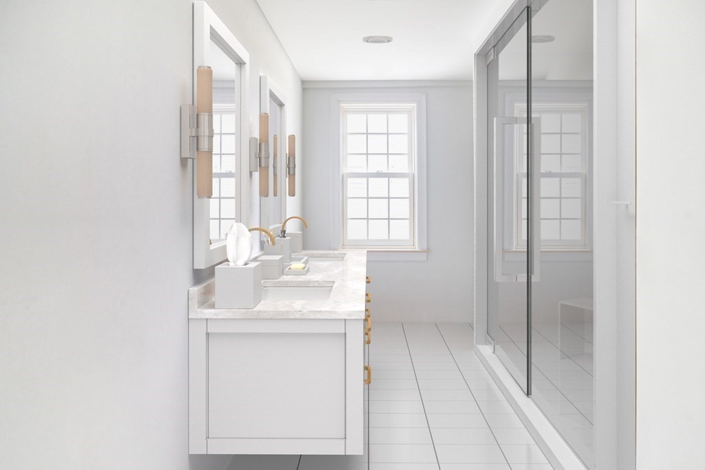 73 North Street, Unit A Hingham, MA 02043 - Photo 8 of 16 a bathroom with a sink and a mirror