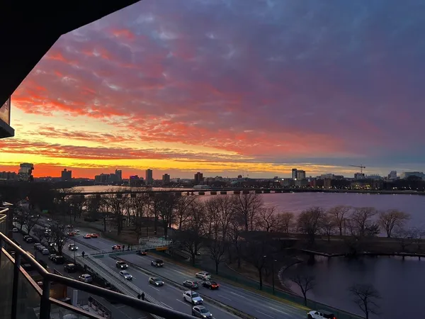 a view of lake and city