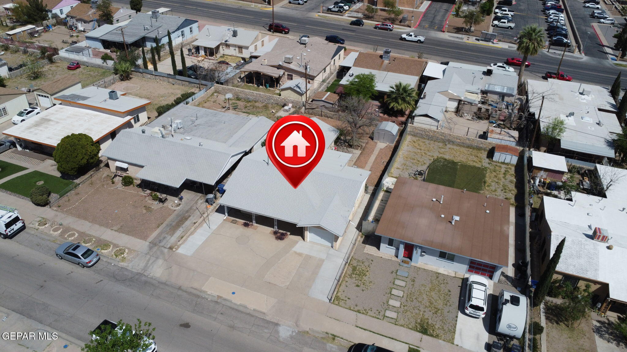 520 Cardon Street El Paso, TX 79903 - Photo 40 of 42 an aerial view of residential house with parking