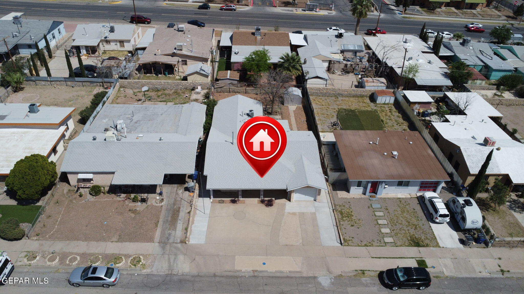 520 Cardon Street El Paso, TX 79903 - Photo 41 of 42 an aerial view of residential house with parking space