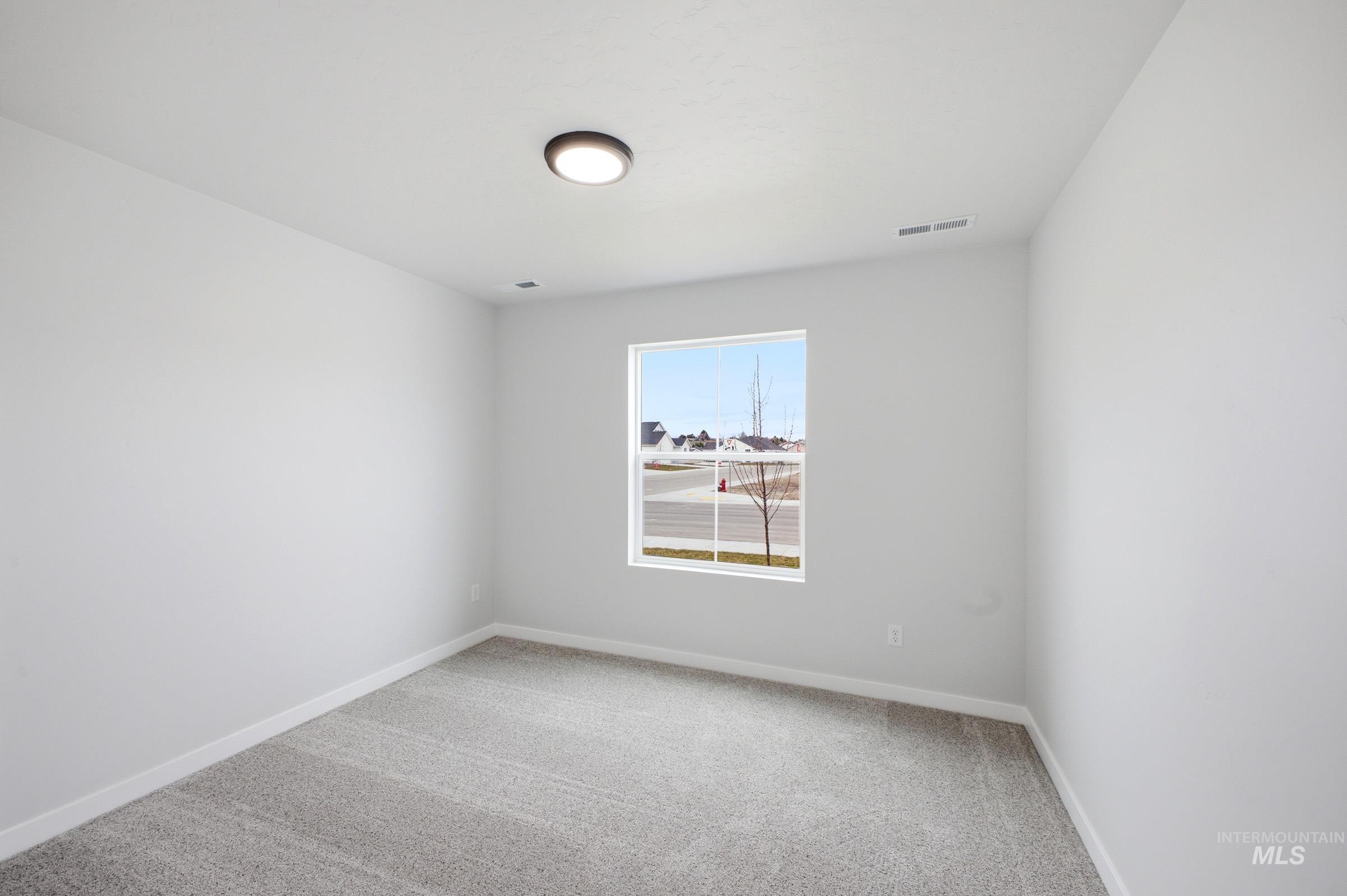 1598 Sunday River Street Middleton, ID 83644 - Photo 11 of 17 Neutral-toned room featuring a single window, overhead flush-mount lighting, light gray carpeting, crisp white walls, and matching white baseboards