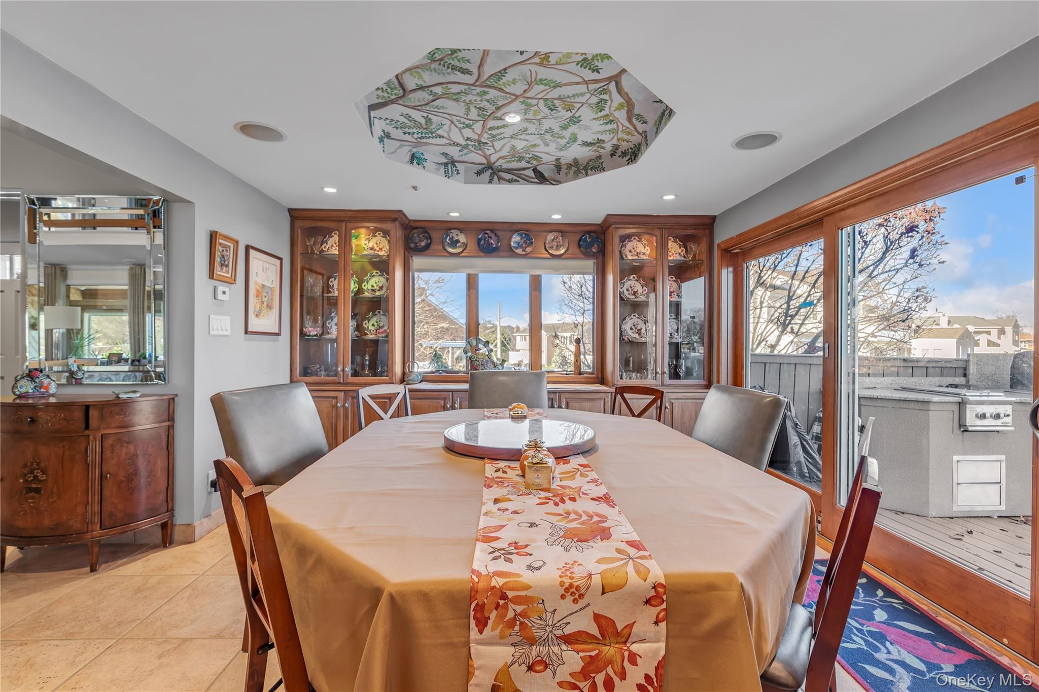 3522 Frederick Street Oceanside, NY 11572 - Photo 7 of 23 Dining area featuring plenty of natural light, light tile patterned flooring, and recessed lighting