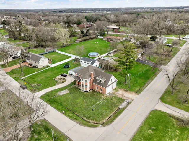 an aerial view of a football ground
