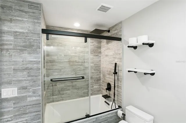 a bathroom with a shower