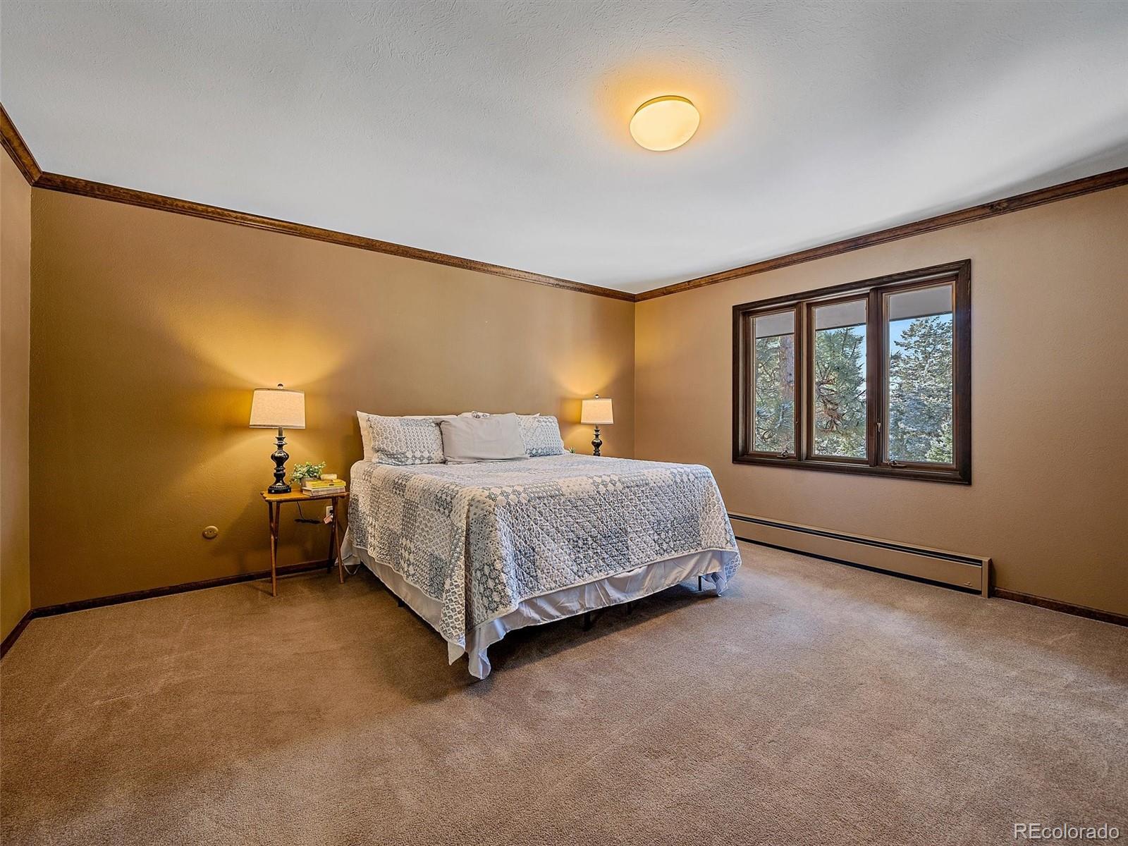 7990 Tim Tam Trail Evergreen, CO 80439 - Photo 21 of 45 a bedroom with a bed and a window