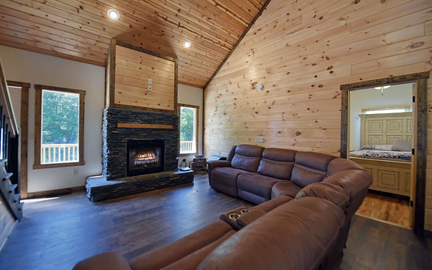 110 Goldfinch Lane Murphy, NC 28906 - Photo 4 of 36 a living room with furniture and a fireplace