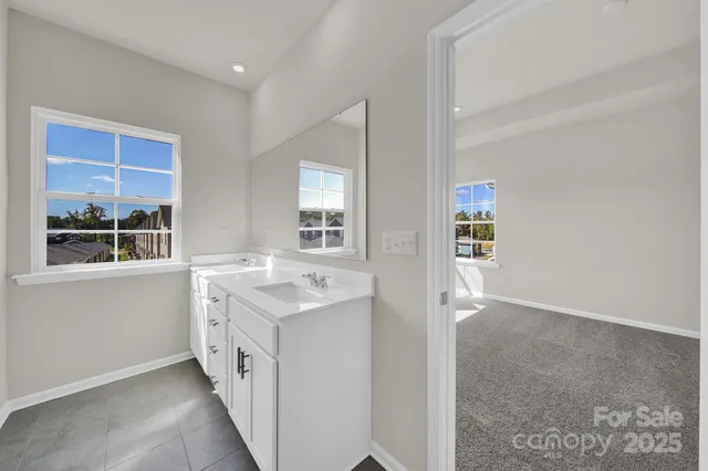 a bathroom with a sink a mirror and a toilet