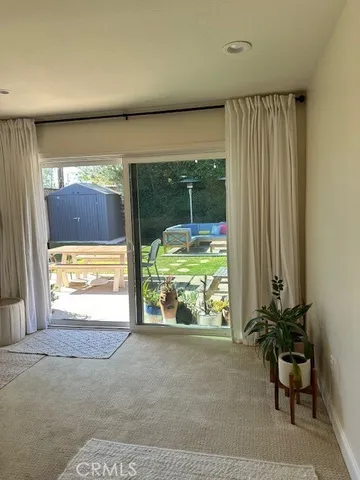 an outdoor view with patio