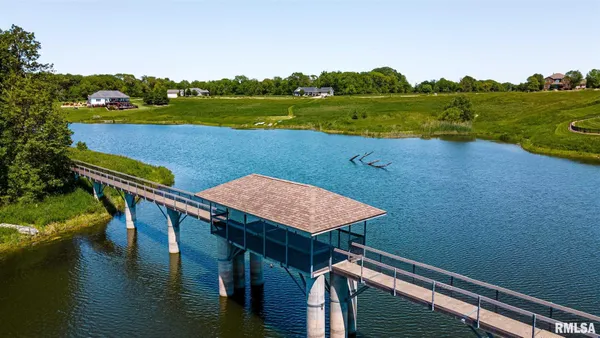 a view of a lake with a outdoor space