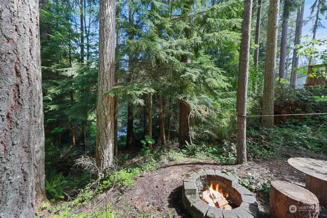 a backyard of a house with lots of green space