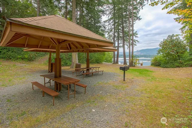 a view of a road with a yard