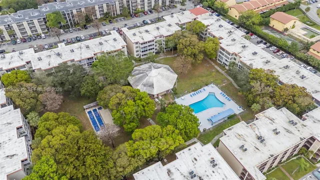 a city view with tall buildings