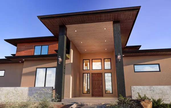 a front view of a house
